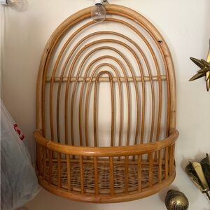 Anthropologie Natural Rattan Wall Shelf